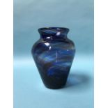 A Hartley Wood glass vase, 21cm height