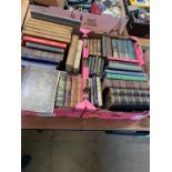 A quantity of leather bound books etc.