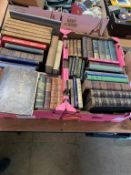 A quantity of leather bound books etc.