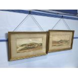 C.Fleet, pair, watercolours, signed, dated 1903, 'Early view of South Shields', 28 x 54cm