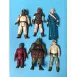 Six Star Wars figures, including Prune Face etc.