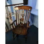 A lathe back rocking chair