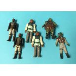 A collection of six Star Wars figures, to include Lando Calrissian etc.