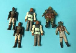 A collection of six Star Wars figures, to include Lando Calrissian etc.