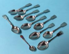 A collection of silver spoons, to include Thomas Sewell, Newcastle etc.