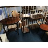 Three oak tables