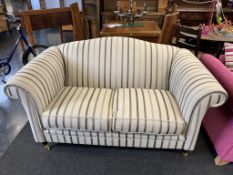 A Laura Ashley striped two seater settee