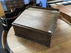 Pine clerks desk top with ink well