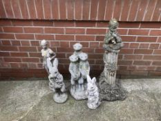 A quantity of garden statues