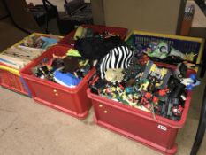 Five boxes of toys