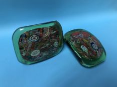 A pair of millefiori glass door handles taken from the main entrance to The Doxford and Sunderland