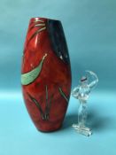 A modern Poole vase and a boxed Swarovski figure