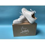 A pair of boxed Christian Louboutin 'Louis Junior Spikes' trainers, size 42