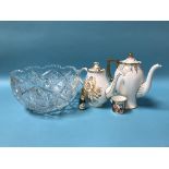 A miniature Royal Crown Derby ice bucket and bottle of champagne, a Royal Crown Derby 'Brocade'