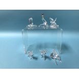 Six boxed Swarovski glass ornaments, to include 'snake', 'seal', 'dog', 'deer' etc.