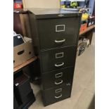 A metal filing cabinet