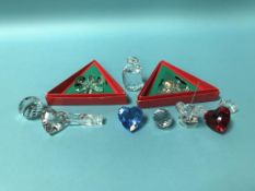 A collection of Swarovski crystal ornaments