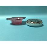 Two coloured glass bowls