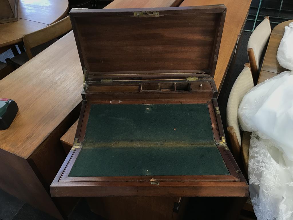 A 19th century mahogany brass bound writing slope - Image 2 of 2