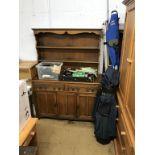 Assorted fishing equipment and golf clubs