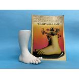 A ceramic foot made by a model maker who worked for Monty Python, one of a number commissioned to be