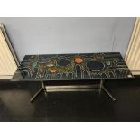 An Adri Belgique 1960s tiled and chrome coffee table