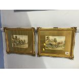 Ernest T. Potter, pair, watercolour, signed, dated 1912, 'Rural landscapes', 13 x 18cm