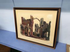 Limited Edition print, Norman Wade, 'Lindisfarne Priory', number 30/70, signed in pencil, dated **