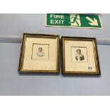 Victorian School, pair, watercolour, unsigned, 'Quarter length portraits of a brother and sister',