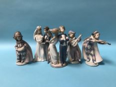 Five boxed Lladro figures