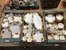 A large quantity of Royal Albert Old Country Roses china, in three trays