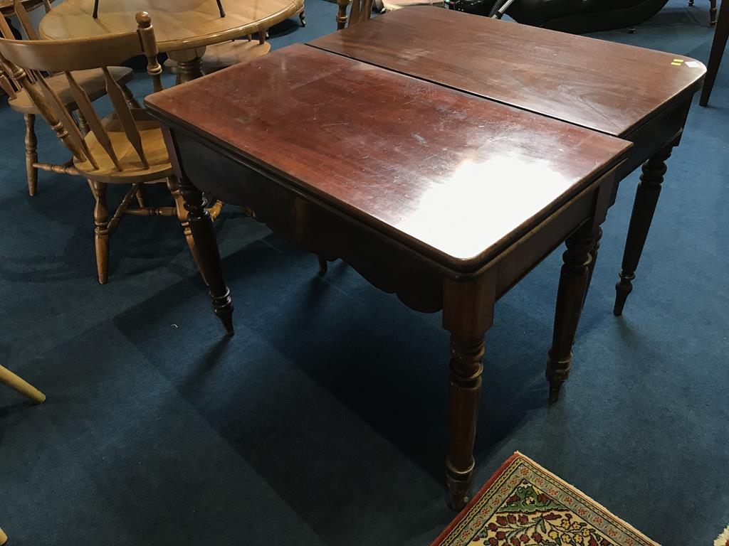 Two mahogany fold over tea tables - Image 2 of 2