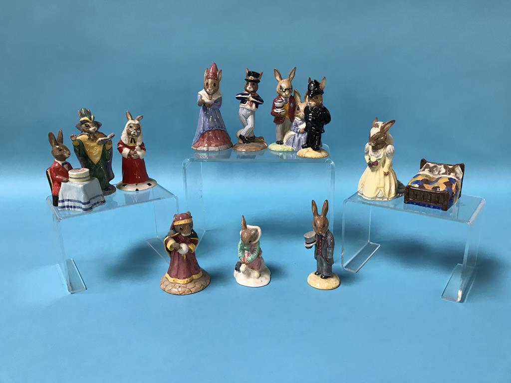 Twelve various Royal Doulton Bunnykins figures