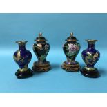 Two pairs of modern Cloisonne vases