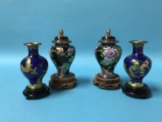 Two pairs of modern Cloisonne vases