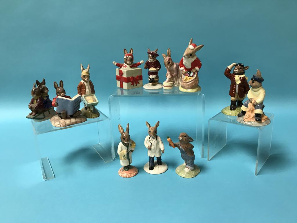 Twelve various Royal Doulton Bunnykins figures