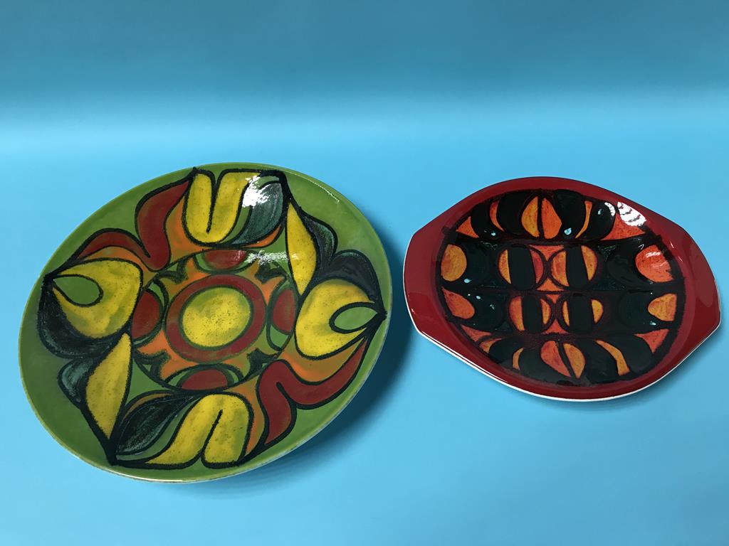 Two large Poole pottery wall chargers