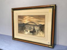 Ronald Moore, watercolour, signed, 'View of the Newcastle Tyne Bridge', 35 x 54cm