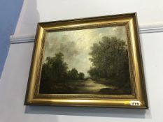 Unsigned, oil, landscape, 30 x 37cm