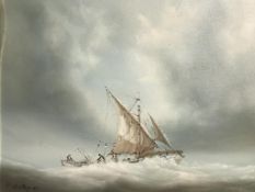 P. J. Wintrip, oil, signed, 'Vessel at Sea', 34 x 24cm