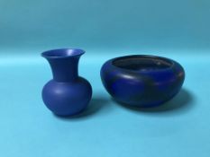 A Bretby bowl and vase