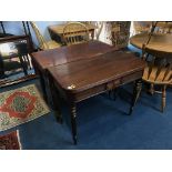 Two mahogany fold over tea tables