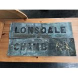 Two brass name plates 'Lonsdale Chambers', 81 x 22cm (2)