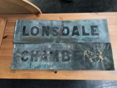 Two brass name plates 'Lonsdale Chambers', 81 x 22cm (2)