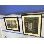 Two unsigned pastels 'The Bedroom' and 'The Netty', 28 x 39cm and 46 x 36cm