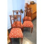 A set of four Edwardian inlaid chairs