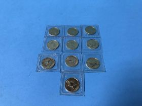 Ten Canadian fine gold 1/10th oz coins