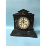 A Victorian slate eight day mantel clock