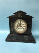 A Victorian slate eight day mantel clock