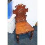 A Victorian mahogany hall chair